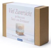 Minikarten-Box „Viel Zuversicht" - 30 Bibelverse Trost und Zuversicht
mit Edlem Holzaufsteller
