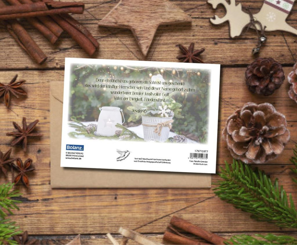 Faltkarte Gesegnetes Fest Kerze - Jesaja 9,5