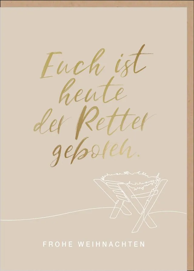 Faltkarte Frohe Weihnachten Krippe - Lukas 2,11