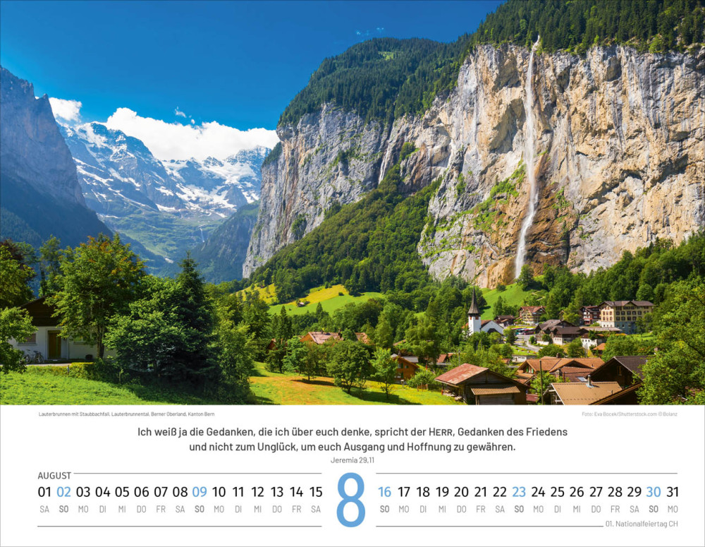 Calendrier Paysages Suisses - Allemand, Calendrier mural