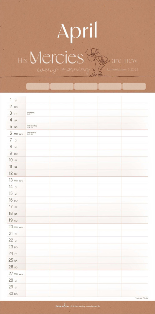 Kalender Alltag voller Liebe - Familien-Terminplaner