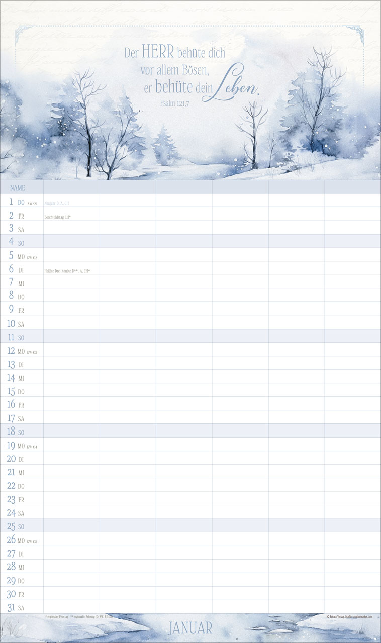 Poesie Familienplaner - Wandkalender