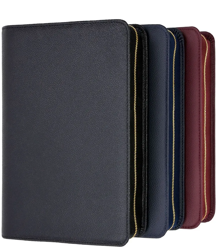 Étui pour Bible Schlachter 2000, édition de poche - Cuir de vachette, grain fin, rouge bordeaux