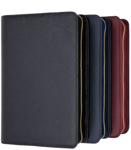 Étui pour Bible Schlachter 2000, édition de poche - Cuir de vachette, grain fin, rouge bordeaux