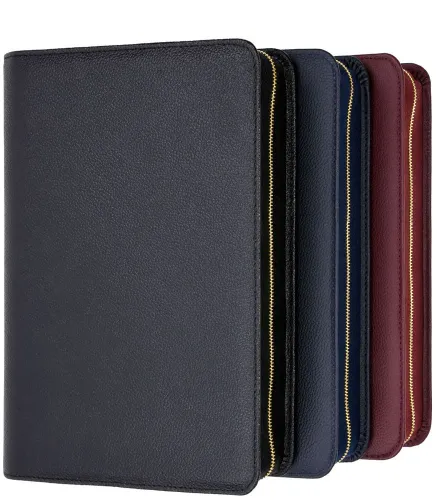 Étui pour Bible Schlachter 2000, édition de poche - Cuir de vachette, grain fin, rouge bordeaux