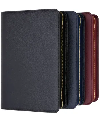 Étui pour Bible Schlachter 2000 édition de poche - Cuir de vachette, grain fin, bleu foncé