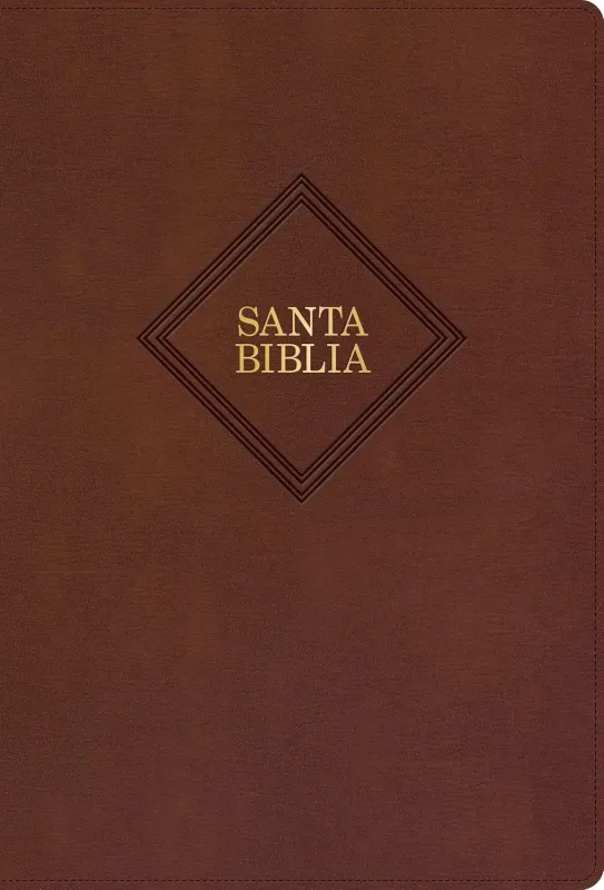 Espagnol, Bible, reina Valera 1960, grands caractères, moyen format, similcuir brun, avec onglets...