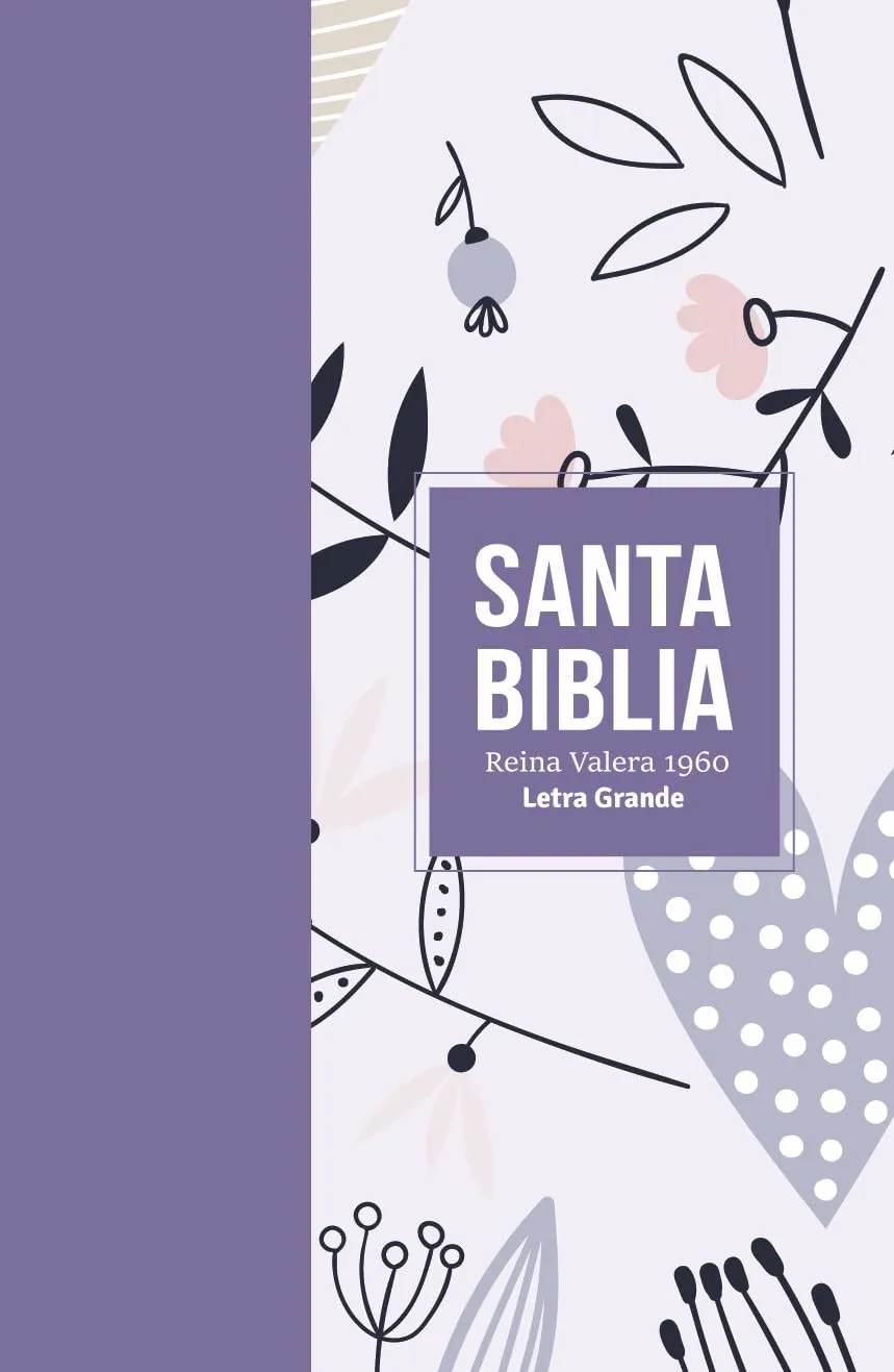 Espagnol, Bible Reina Valera 1960, gros caractères, nmoyen format, similicuir lila - Biblia Rvr...