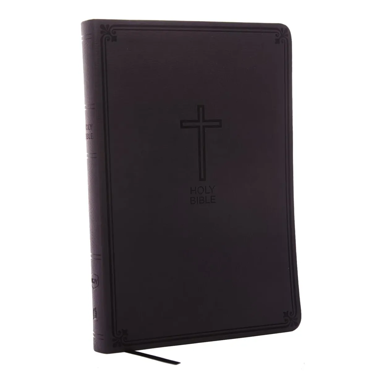 Anglais, Bible, New King James Version, grand format slim gros caractères, similicuir gris avec...