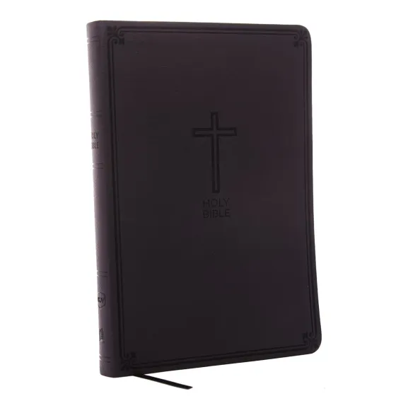 Anglais, Bible, New King James Version, grand format slim gros caractères, similicuir gris avec...