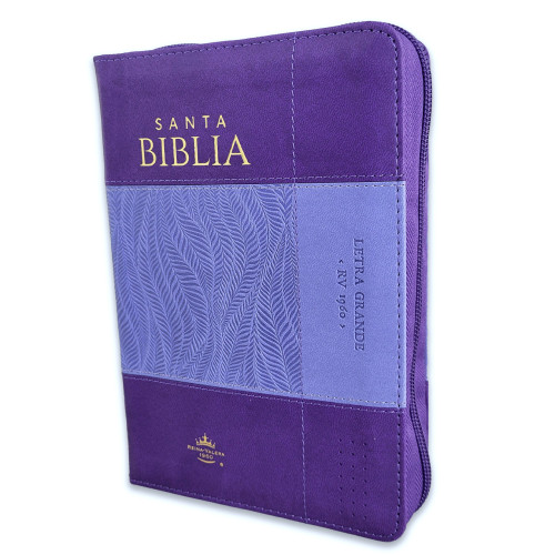 Espagnol, Bible, Reina Valera 1960, grands caractères compacte, similicuir lila avec fermeture...