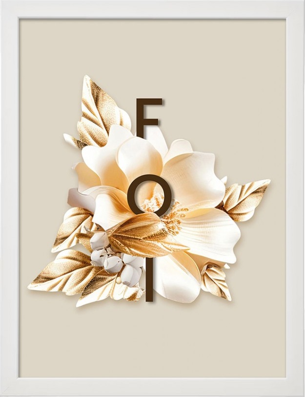 Cadre floral «Foi» - Format A4