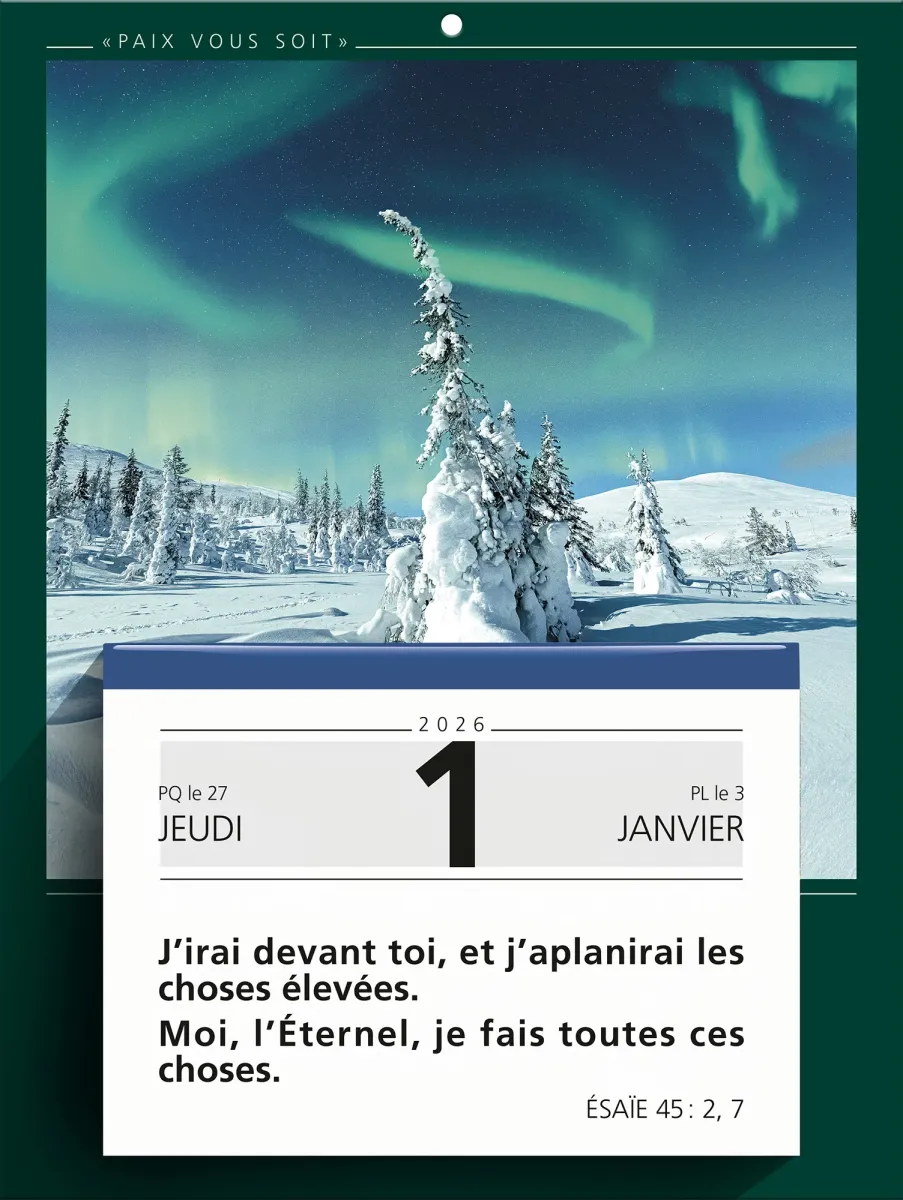 Paix vous soit [mural] éphéméride à effeuiller