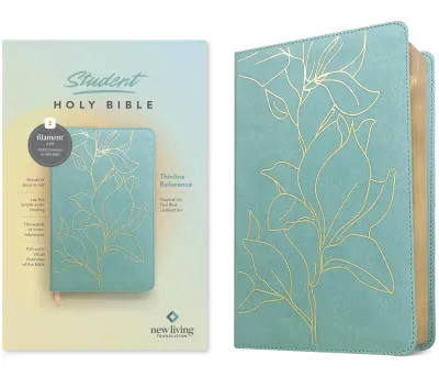 Anglais, Bible, New Living Translation, Filament Edition, similicuir turquoise motif iris,...