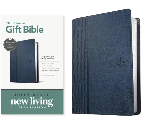 Anglais, New Living Translation, Filament Edition, similicuir bleue motif croix, paroles de Jésus...