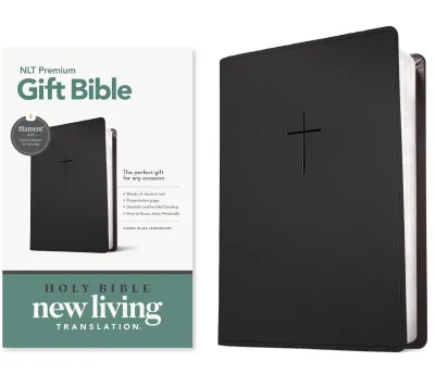 Anglais, Bible, New Living Translation, Filament Edition, similicuir noir motif croix, paroles de...