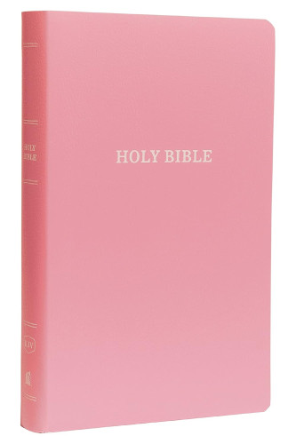 Anglais, Bible, King James Version, similicuir rose, paroles de Jésus en rouge - KJV Holy Bible:...