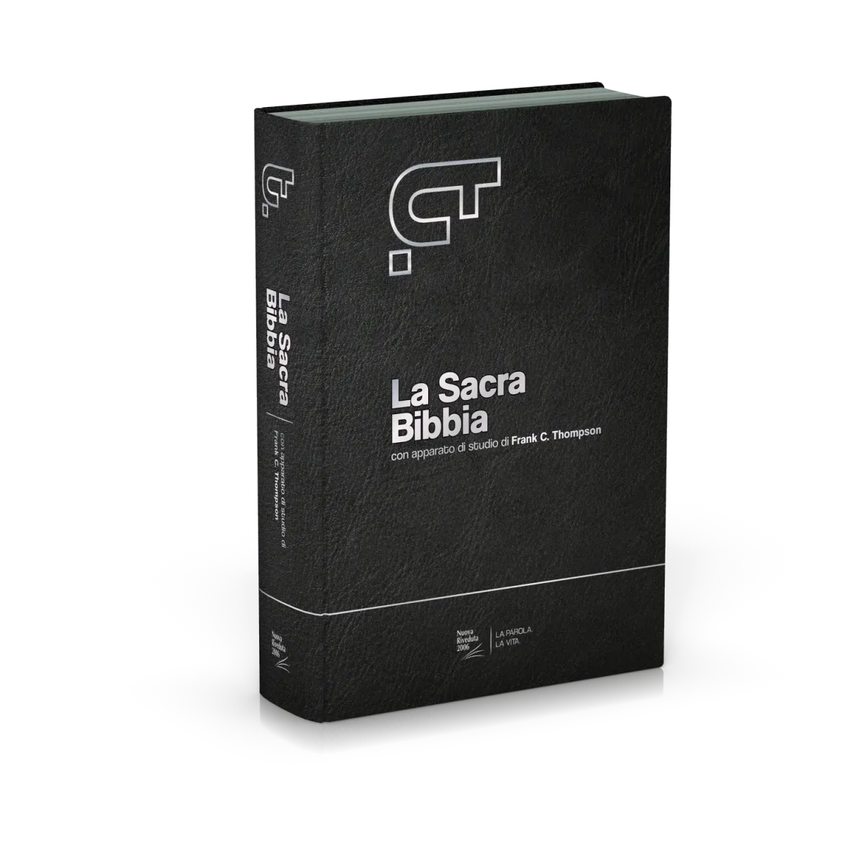 Italien, Bible NR, Thompson, fibrocuir, noir, tr. argent et onglets
