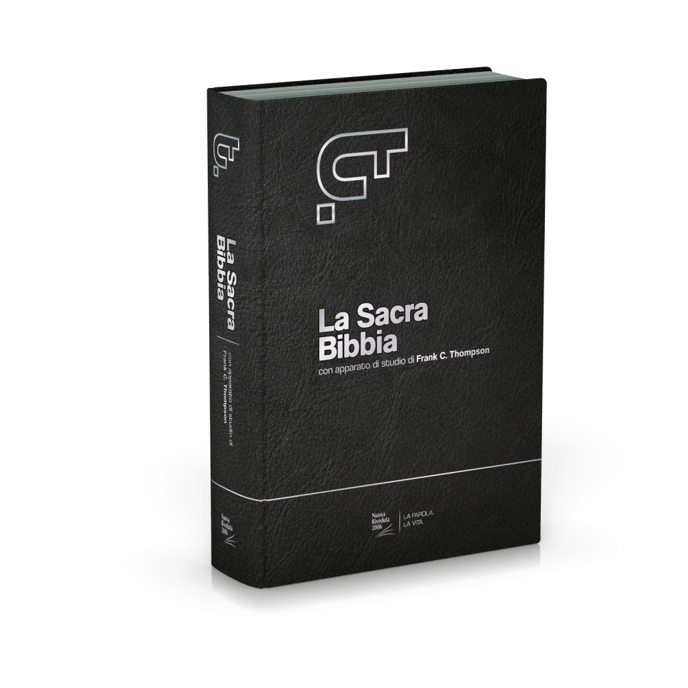ITALIEN, BIBLE NR, THOMPSON, FIBROCUIR, NOIR, TR. ARGENT ONGLETS