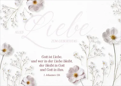 Postkarte Alles Liebe - 1. Johannes 4,16