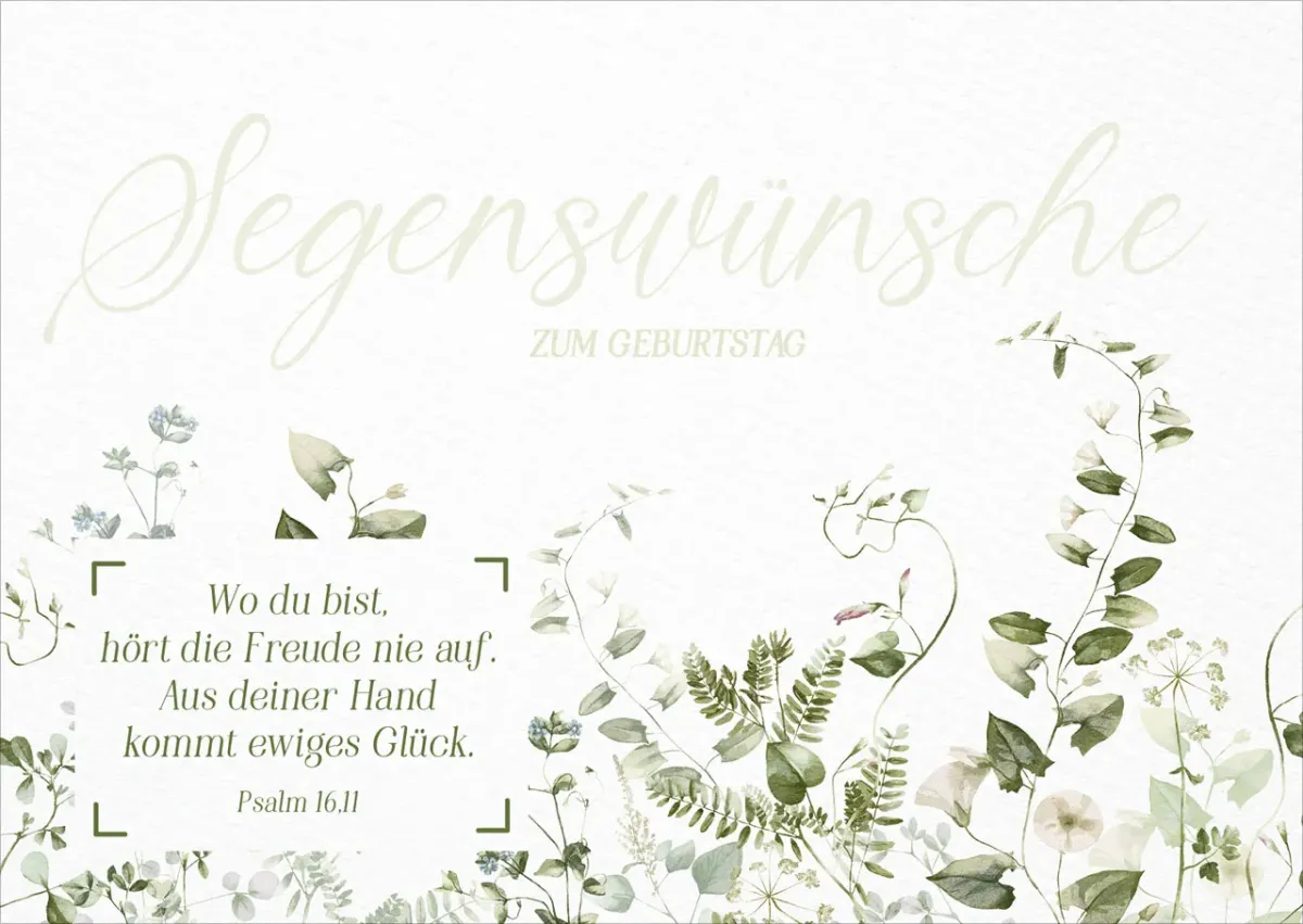Postkarte Segenswünsche zum Gebutstag - Psalm 16,11