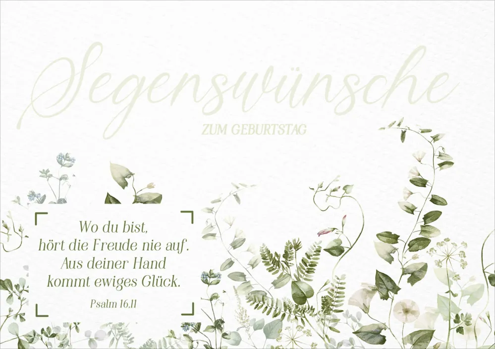 Faltkarte Segenswünsche zum Geburtstag - Psalm 16,11