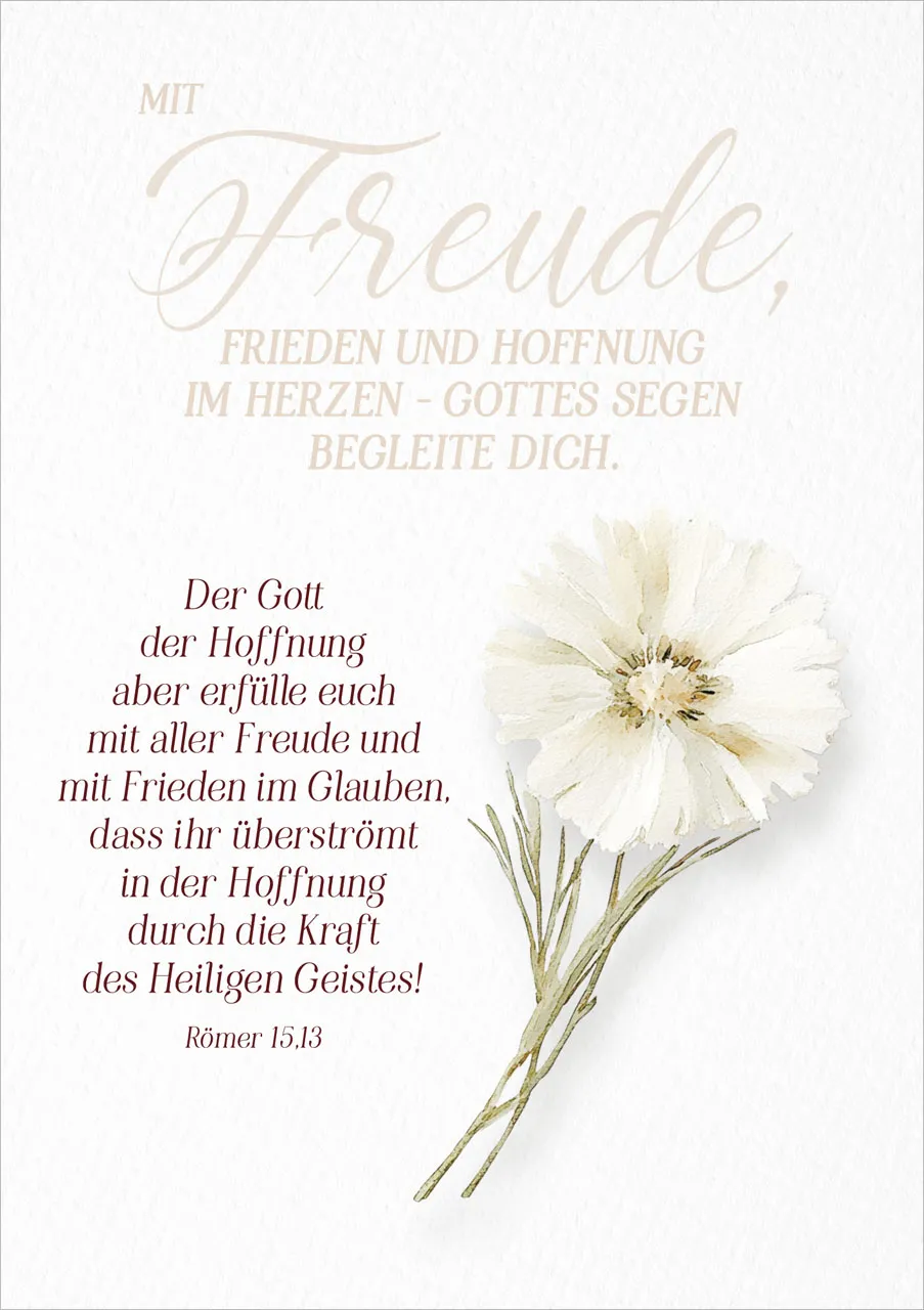 Faltkarte Freude - Römer 15,13