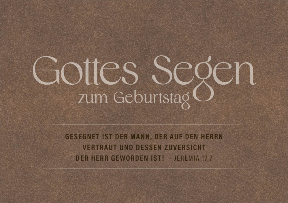 Faltkarte Gottes Segen zum Geburtstag - Jeremia 17,7