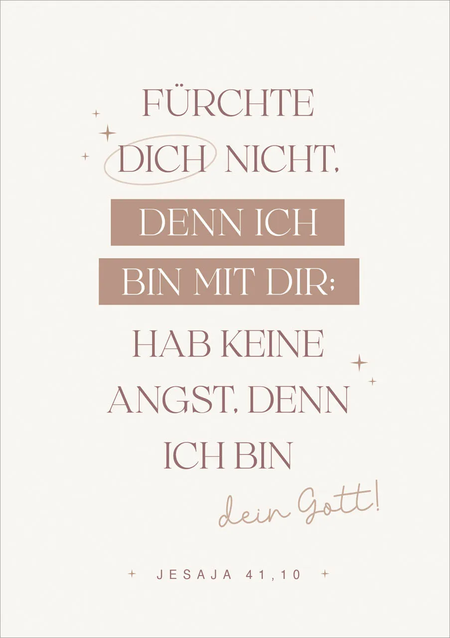 Faltkarte Jahreslosung 2027 Fatzer alive - Jesaja 41,10