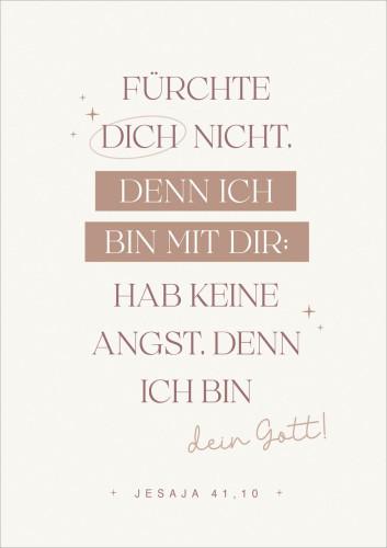 Faltkarte Jahreslosung 2027 Fatzer alive - Jesaja 41,10