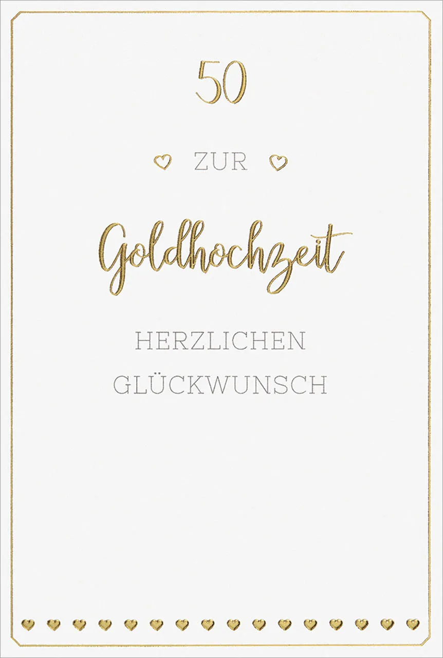 Faltkarte Goldhochzeit 50