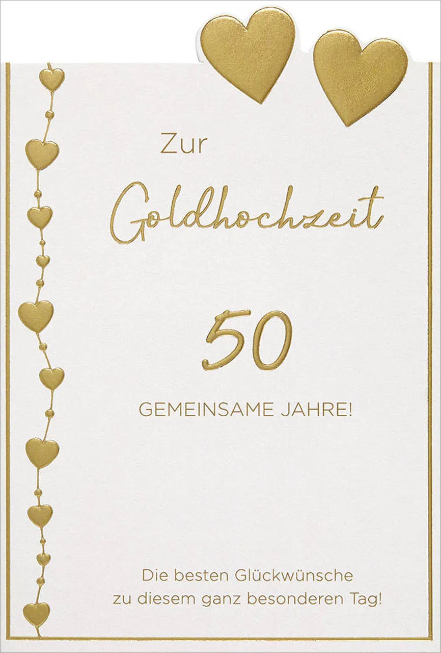 Faltkarte Goldhochzeit 50 gemeinsame Jahre - nach Kolosser 3,14