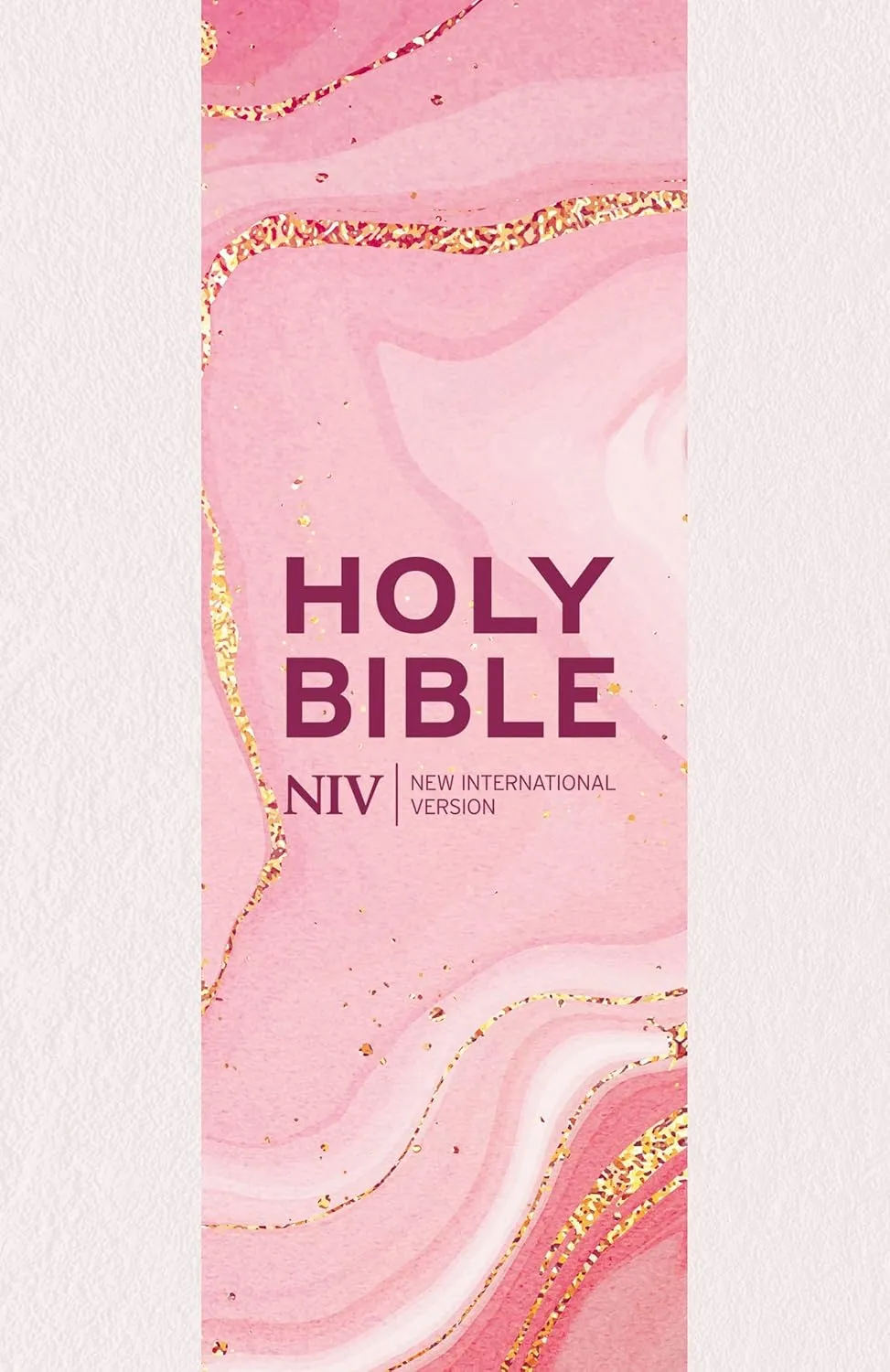 Anglais, Bible NIV, caractères élargis, moyen format, rose pastel, fermeture éclair - NIV Larger...