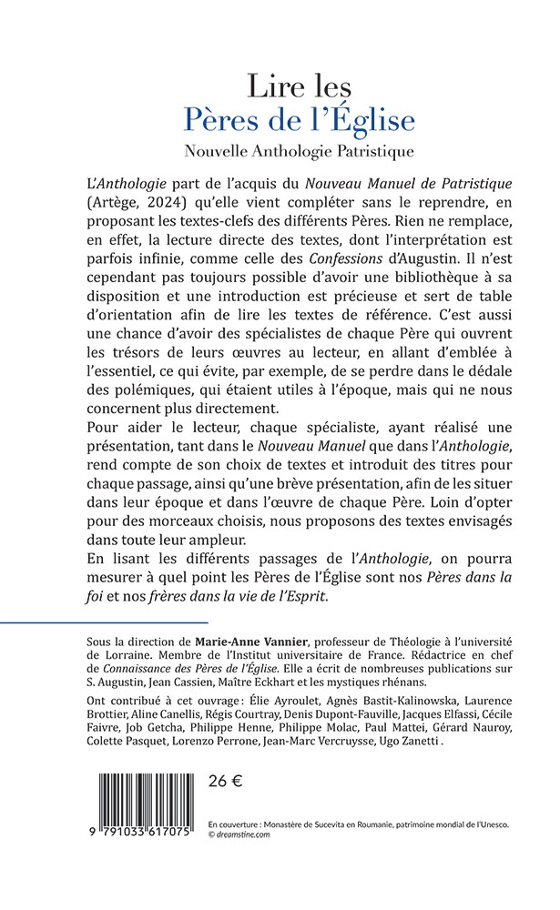 Lire les pères de l'Eglise - nouvelle anthologie patristique