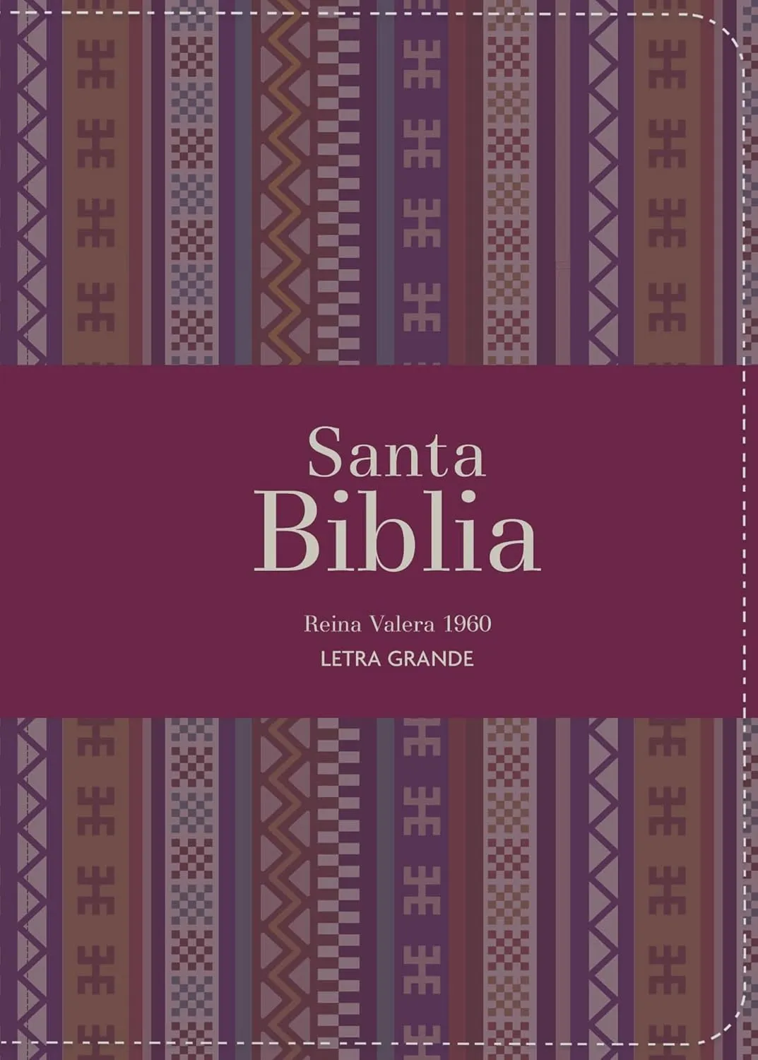 Espagnol, Bible, Reina Valera 1960, compacte, grands caractères, similicuir bordeaux, motif tissu...