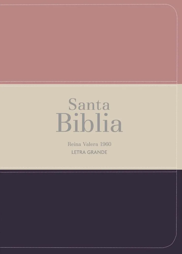 Espagnol, Bible, Reina Valera 1960, compacte, grands caractères, similicuir melon, beige et bleu...