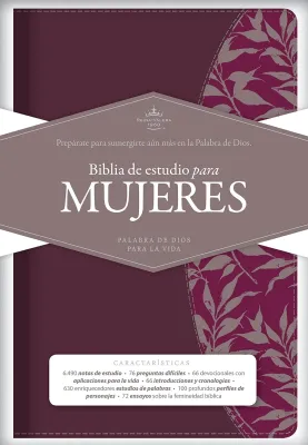 Espagnol, Bible, Reina Valera 1960, Bible d'étude pour femmes, similicuir boreaux et fuschia -...