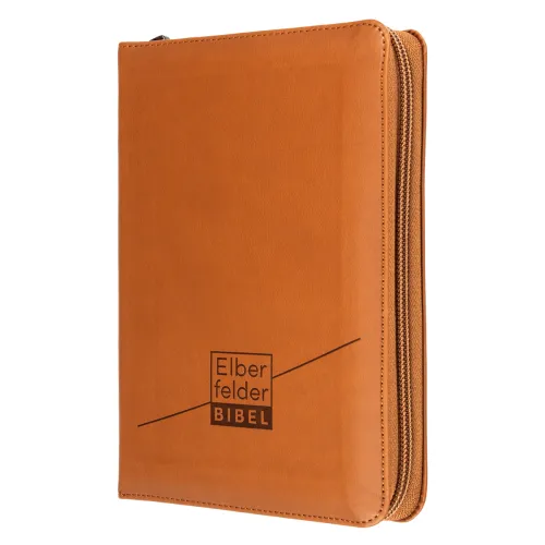 Elberfelder Bibel Taschenausgabe - Kunstleder braun, Reissverschluss