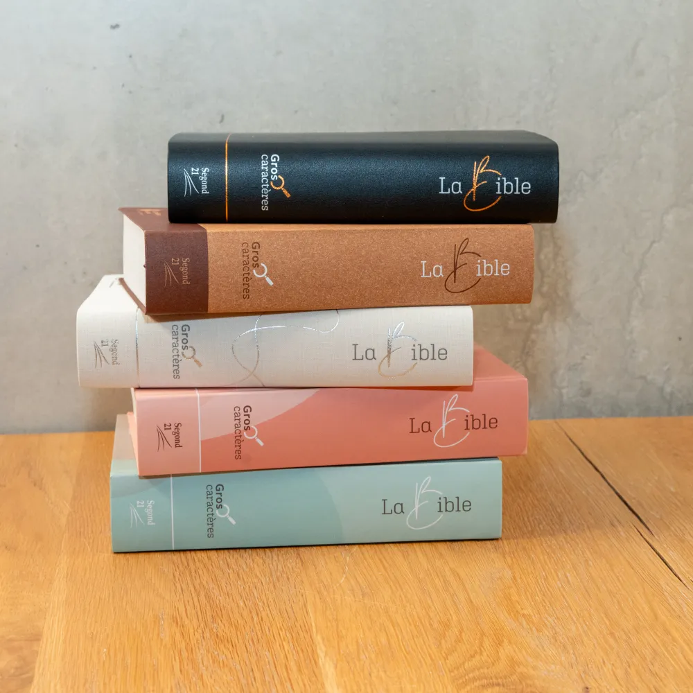 Bible Segond 21, gros caractères - couverture souple en toile blanche, tranche argentée