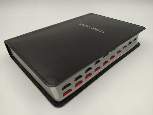 Espagnol, Bible, Reina Valera  1960, gros caractères, moyen format, fibrocuir souple noire,...