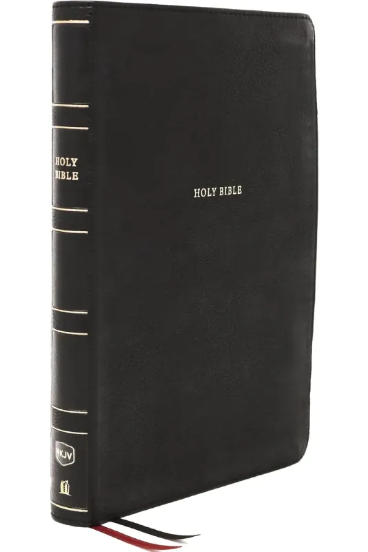 Anglais, Bible, New King James Version, gros caractères, similicuir noir, paroles de Jésus en...