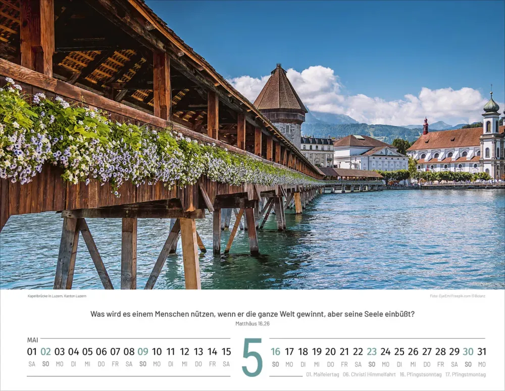 Calendrier Paysages Suisses - Allemand, Calendrier mural