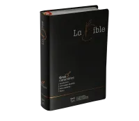 Bible Segond 21, gros caractères - couverture souple noire en fibrocuir, tranche argentée