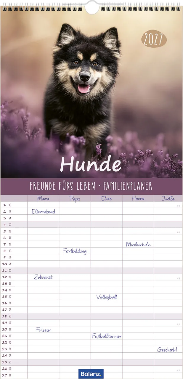 Familienplaner Hunde - Freunde fürs Leben