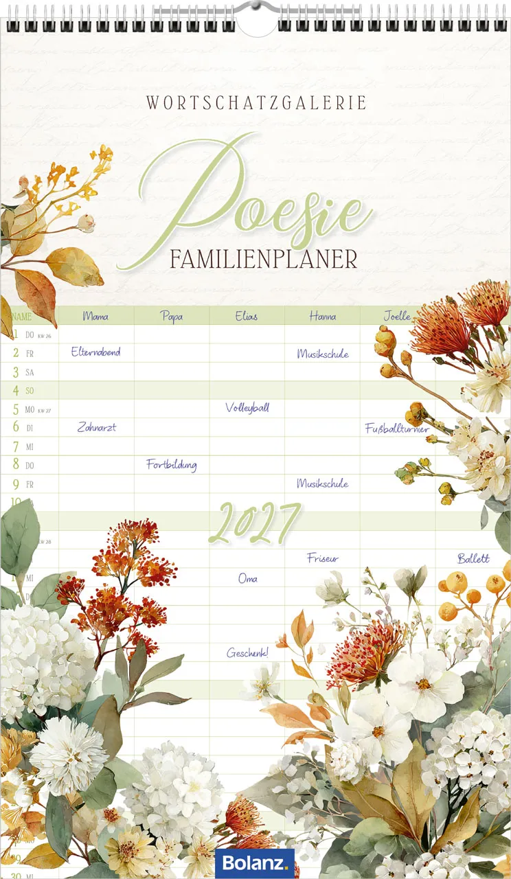 Poesie Familienplaner - Wandkalender