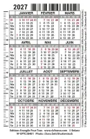 Calendrier format carte de crédit - Motif Chien (Proverbes 3.5)