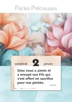 Perles précieuses - calendrier éphéméride, bloc et plaque