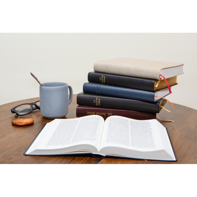 Bible Darby édition de Rolle, grand format, cuir noir sans rebord, souple, tranche dorée