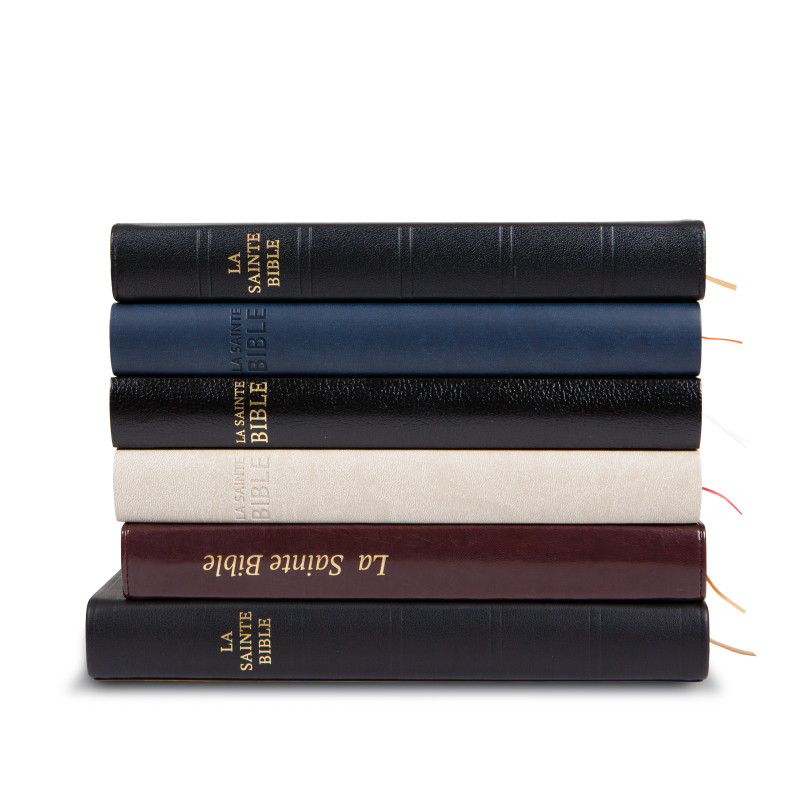 Bible Darby édition de Rolle, grand format, cuir noir sans rebord, souple, tranche dorée