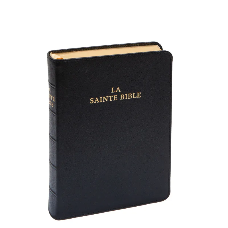 Bible Darby édition de Rolle, format moyen, cuir noir sans rebord, souple, tranche or
